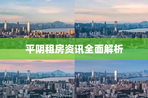 平阴租房资讯全面解析