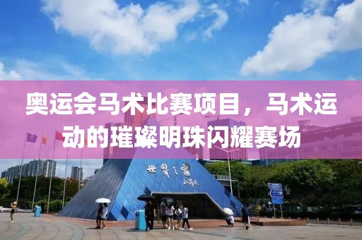 奥运会马术比赛项目，马术运动的璀璨明珠闪耀赛场