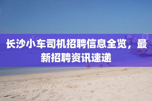 长沙小车司机招聘信息全览，最新招聘资讯速递