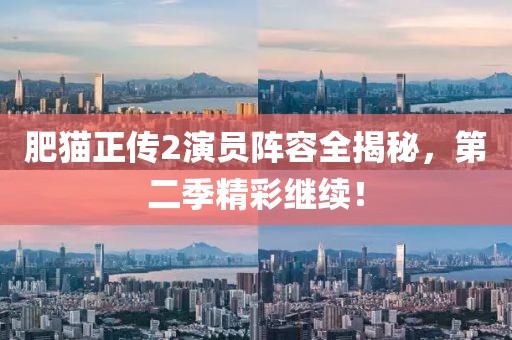 肥猫正传2演员阵容全揭秘，第二季精彩继续！