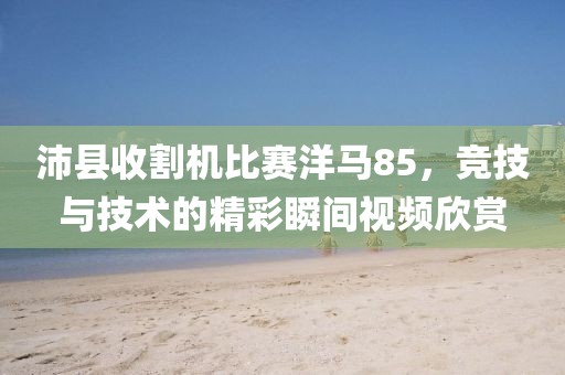 沛县收割机比赛洋马85，竞技与技术的精彩瞬间视频欣赏